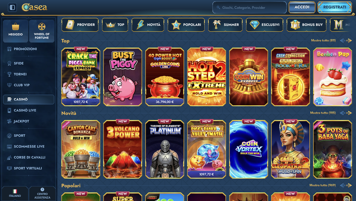 Casea giochi e slot